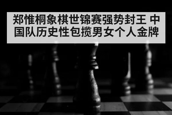 郑惟桐象棋世锦赛强势封王 中国队历史性包揽男女个人金牌
